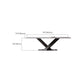 Modern Stone Top White Rectangular Dining Table with Black X-Base Clearhalo 'Dining Tables & Seating' 'Dining Tables' 'dining_table' 'furn' 'furn_dining_table' 'Furniture' 'Kitchen & Dining Furniture' 7777875