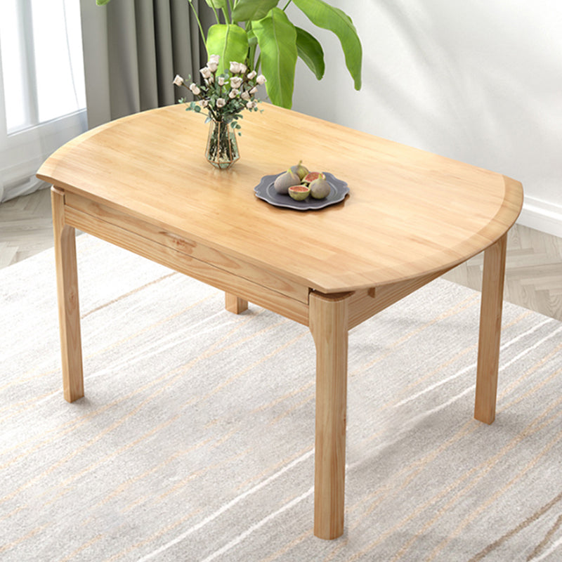Moderne ronde uittrekbare eettafel van rubberhout met 4 poten