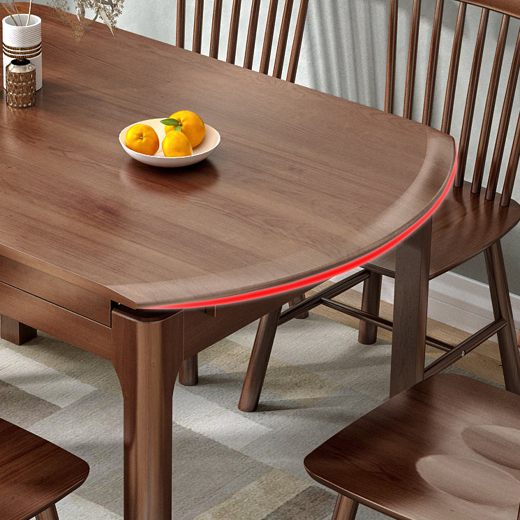 Moderne ronde uittrekbare eettafel van rubberhout met 4 poten