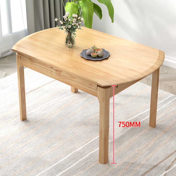 Moderne ronde uittrekbare eettafel van rubberhout met 4 poten