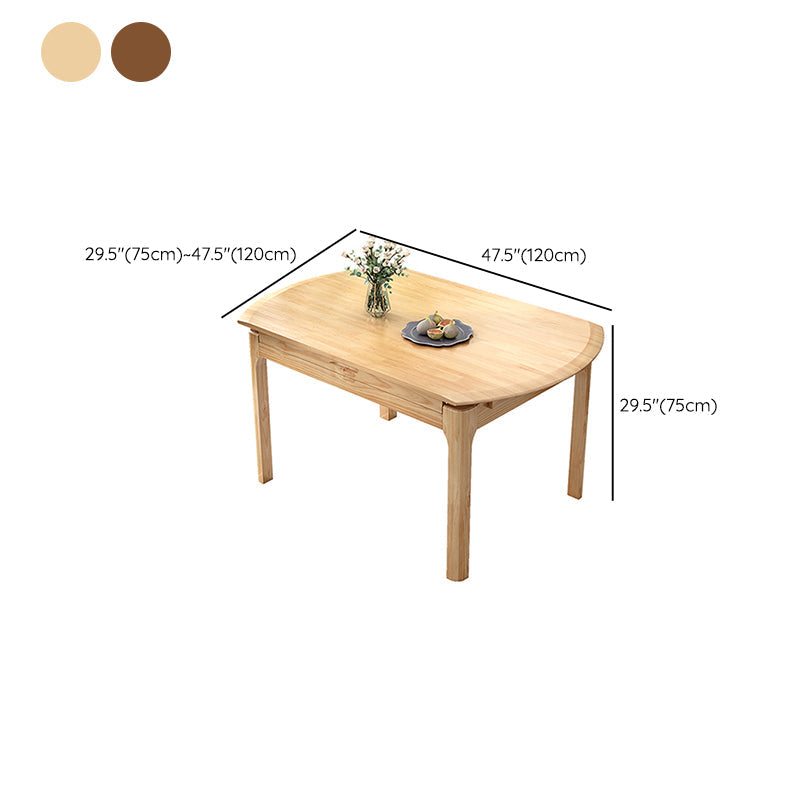 Moderne ronde uittrekbare eettafel van rubberhout met 4 poten