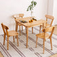 Modern Square Natural Rubberwood Space Saving Dining Table with 4 Legs Clearhalo 'Dining Tables & Seating' 'Dining Tables' 'dining_table' 'furn' 'furn_dining_table' 'Furniture' 'Kitchen & Dining Furniture' 7777893