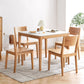 Modern Square White Stone Tabletop Dining Table with 4 Oak Legs Clearhalo 'Dining Tables & Seating' 'Dining Tables' 'dining_table' 'furn' 'furn_dining_table' 'Furniture' 'Kitchen & Dining Furniture' 7777920