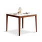 Modern Square White Stone Tabletop Dining Table with 4 Oak Legs White Gold Brown Clearhalo 'Dining Tables & Seating' 'Dining Tables' 'dining_table' 'furn' 'furn_dining_table' 'Furniture' 'Kitchen & Dining Furniture' 7777921
