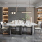 Contemporary Rectangle Sintered Stone Top and Metal Base Dining Table with Chairs
