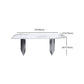 Contemporary Rectangle Sintered Stone Top and Metal Base Dining Table with Chairs