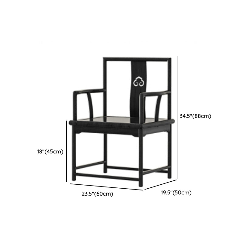 椅子付きの現代的なスタイルのソリッドブラックウッドダイニングテーブル