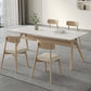 Table à manger de base en bois à frêne en pierre fritrée contemporaine avec chaises