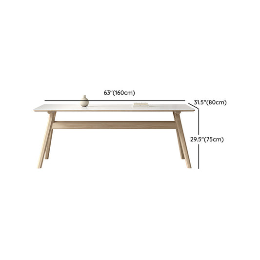 Mesa de comedor de madera de fresno de piedra sinterizada contemporánea con sillas