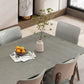 Contemporary Sintered Stone Top Wooden Base Dining Table with Chairs