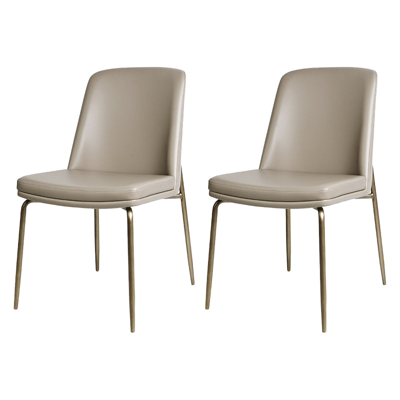 Faux Cuero y Metal Con comedor sin brazo y acento contemporáneo