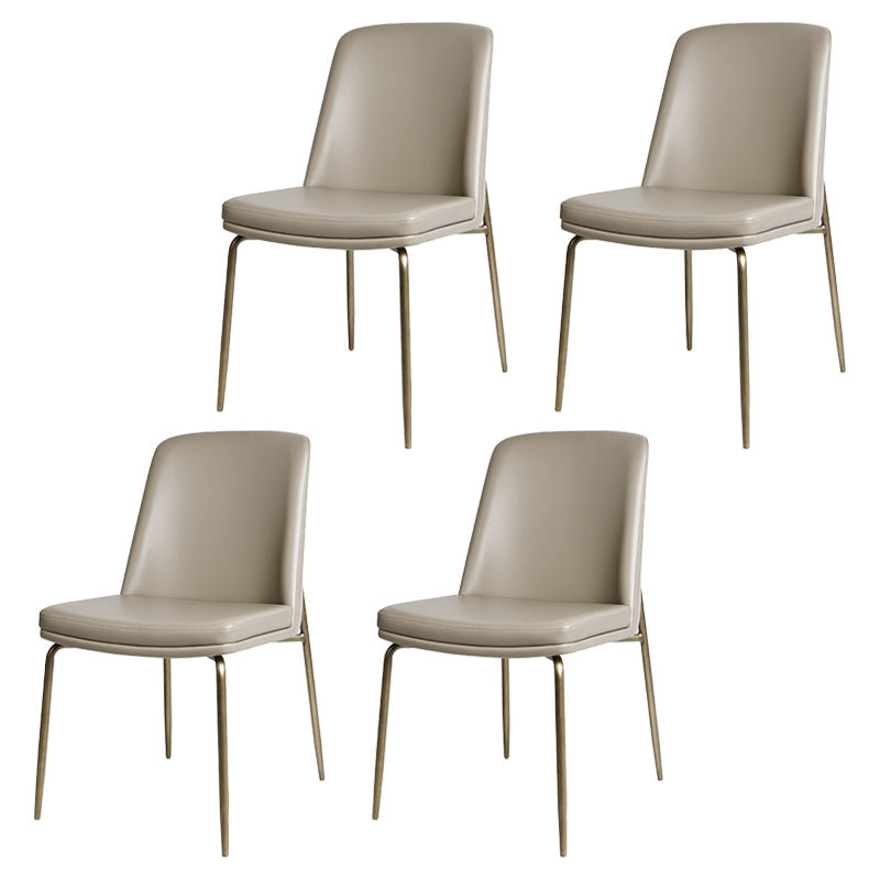 Faux Cuero y Metal Con comedor sin brazo y acento contemporáneo