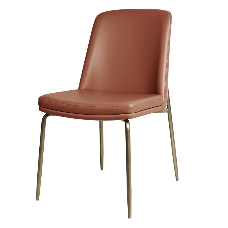 Faux Cuero y Metal Con comedor sin brazo y acento contemporáneo