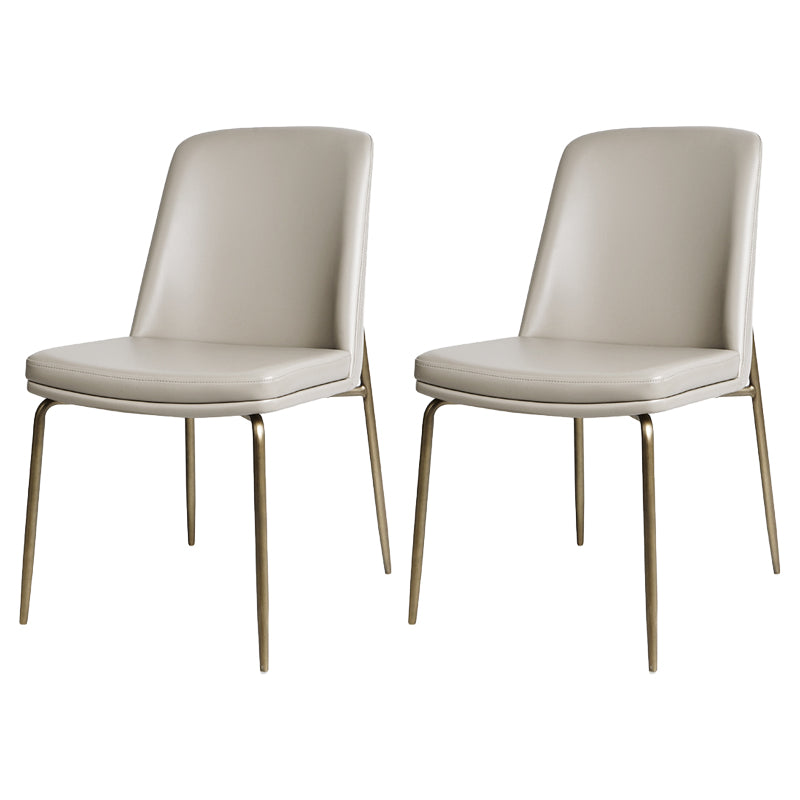 Faux Cuero y Metal Con comedor sin brazo y acento contemporáneo