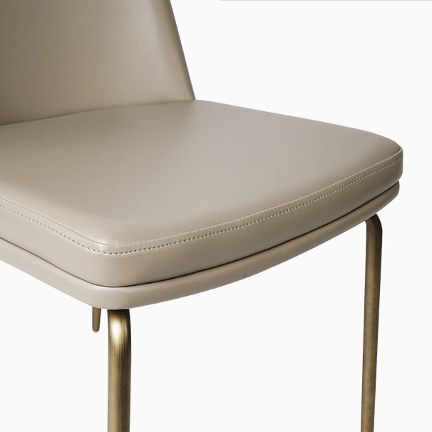 Faux Cuero y Metal Con comedor sin brazo y acento contemporáneo