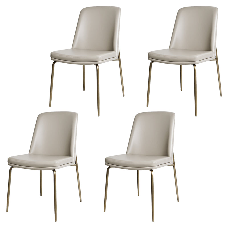 Faux Cuero y Metal Con comedor sin brazo y acento contemporáneo