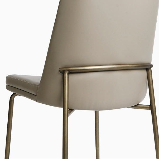 Faux Cuero y Metal Con comedor sin brazo y acento contemporáneo