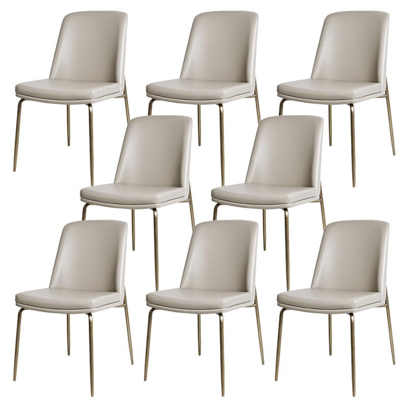 Faux Cuero y Metal Con comedor sin brazo y acento contemporáneo