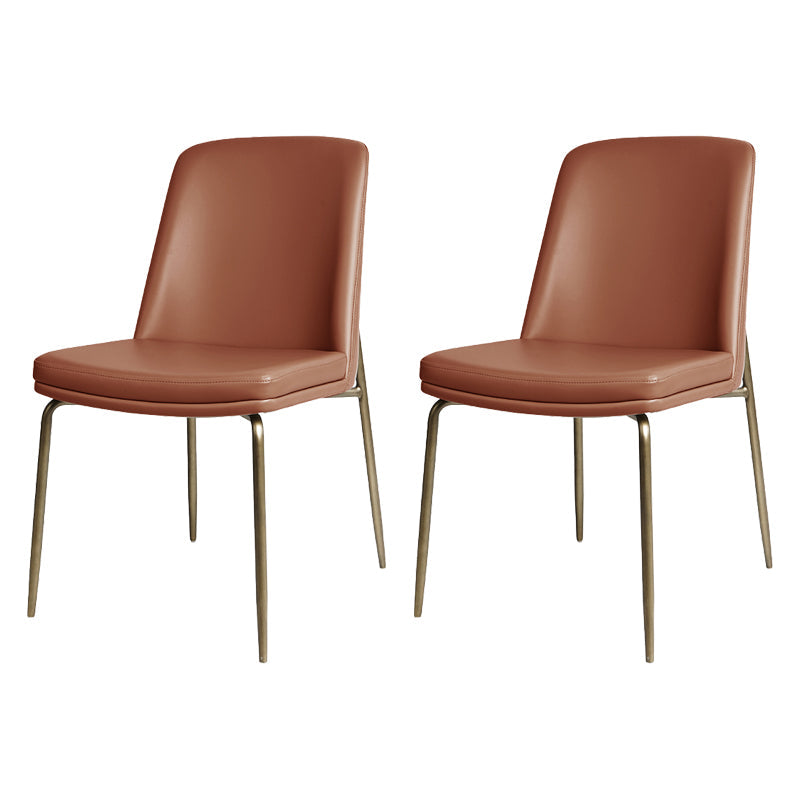 Faux Cuero y Metal Con comedor sin brazo y acento contemporáneo