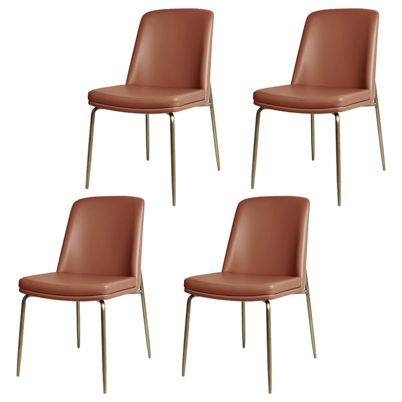 Faux Cuero y Metal Con comedor sin brazo y acento contemporáneo