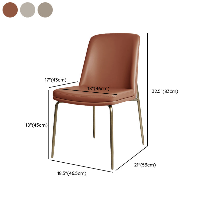 Faux Cuero y Metal Con comedor sin brazo y acento contemporáneo