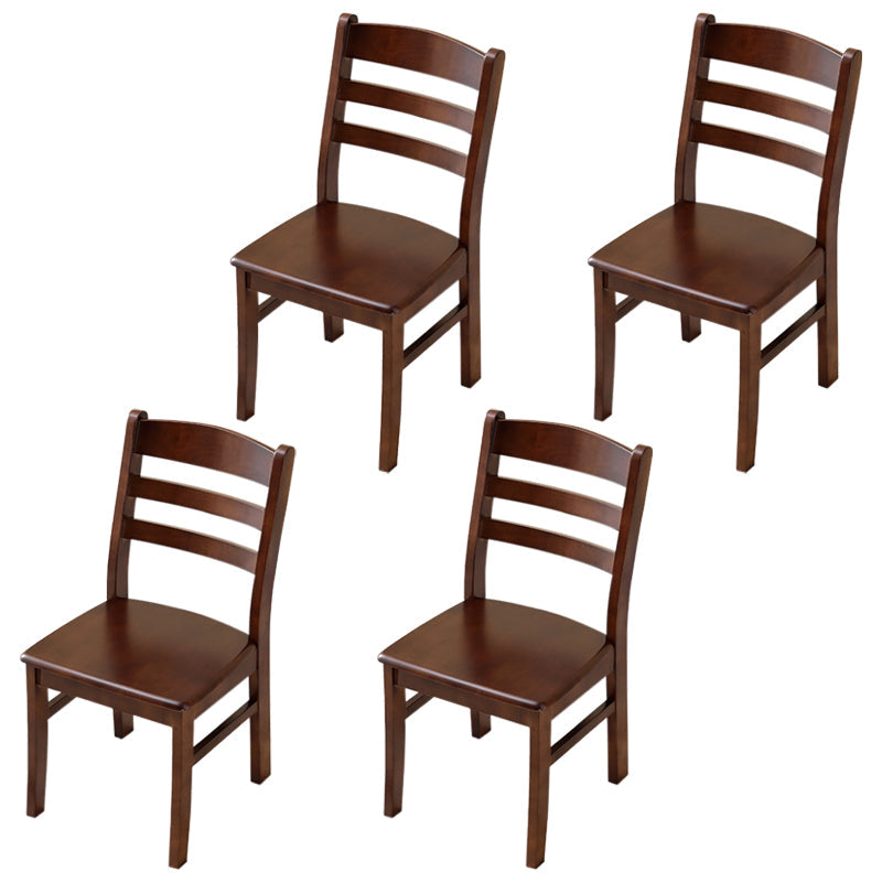 Silla de comedor sin brazo de madera sólida contemporánea escalera de madera sólida