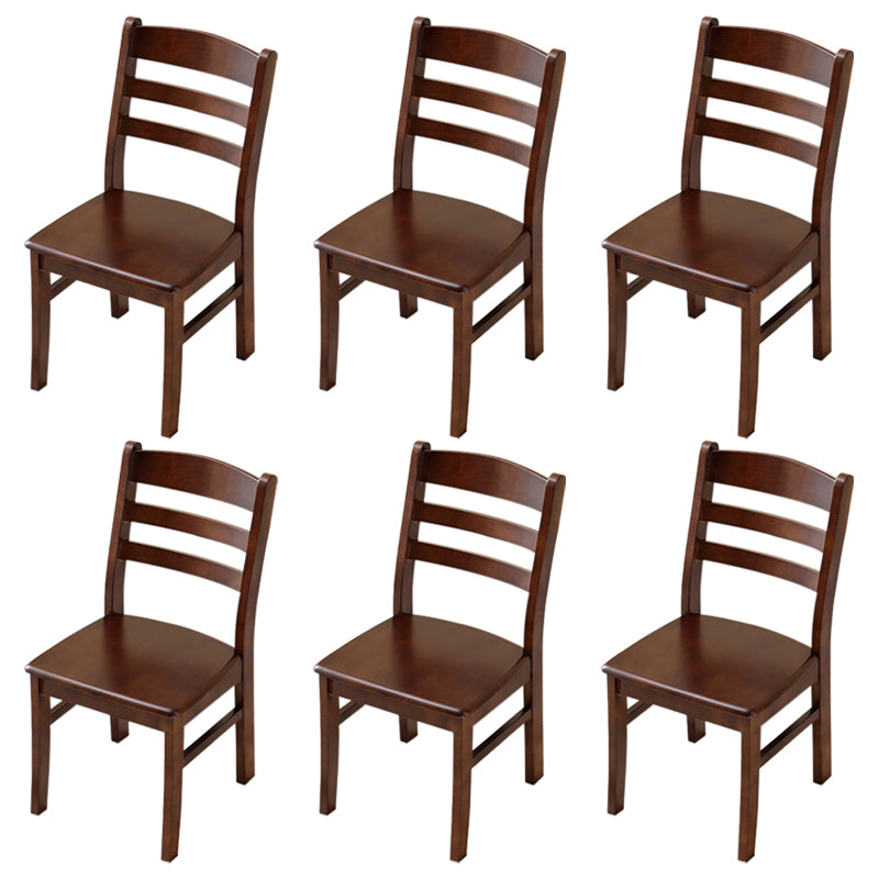 Silla de comedor sin brazo de madera sólida contemporánea escalera de madera sólida