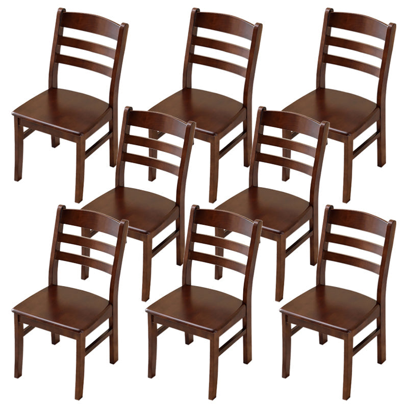 Silla de comedor sin brazo de madera sólida contemporánea escalera de madera sólida
