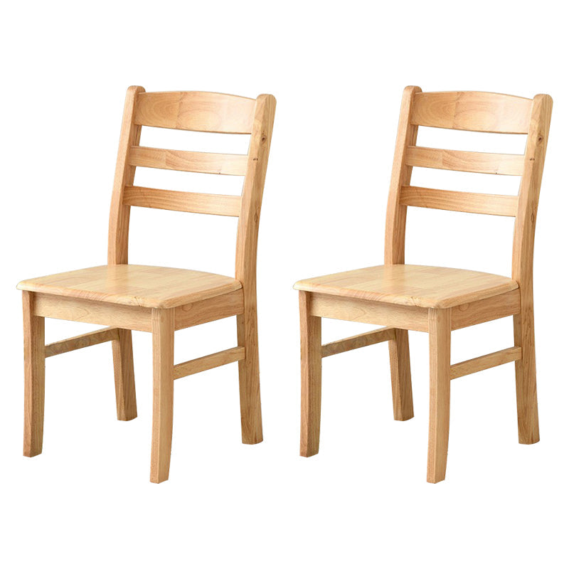Silla de comedor sin brazo de madera sólida contemporánea escalera de madera sólida