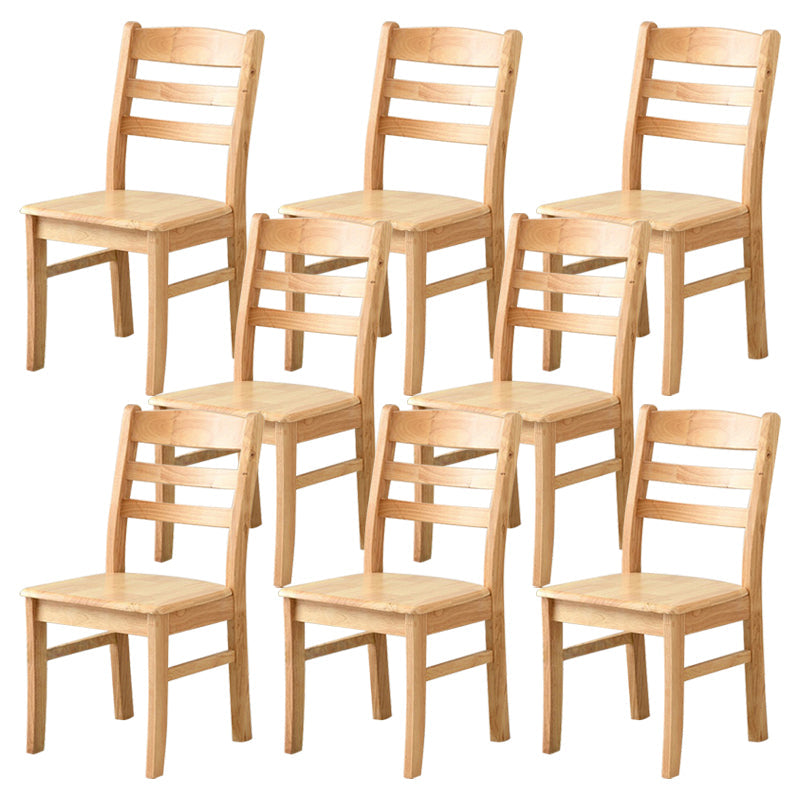 Silla de comedor sin brazo de madera sólida contemporánea escalera de madera sólida