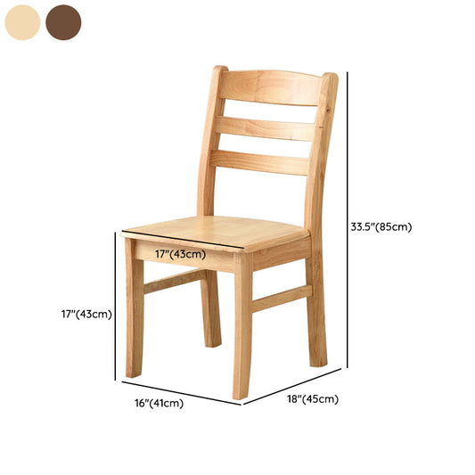 Silla de comedor sin brazo de madera sólida contemporánea escalera de madera sólida