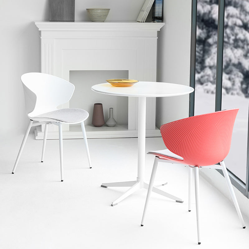 Moderna sala da pranzo imbottita sedia da pranzo in plastica in plastica