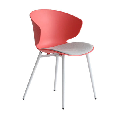 Moderna sala da pranzo imbottita sedia da pranzo in plastica in plastica