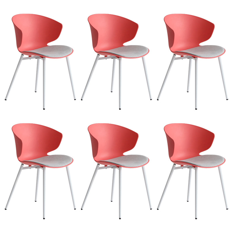 Moderna sala da pranzo imbottita sedia da pranzo in plastica in plastica