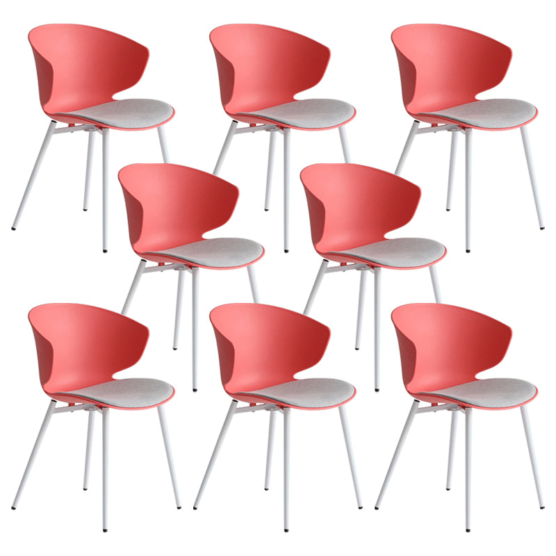 Moderna sala da pranzo imbottita sedia da pranzo in plastica in plastica