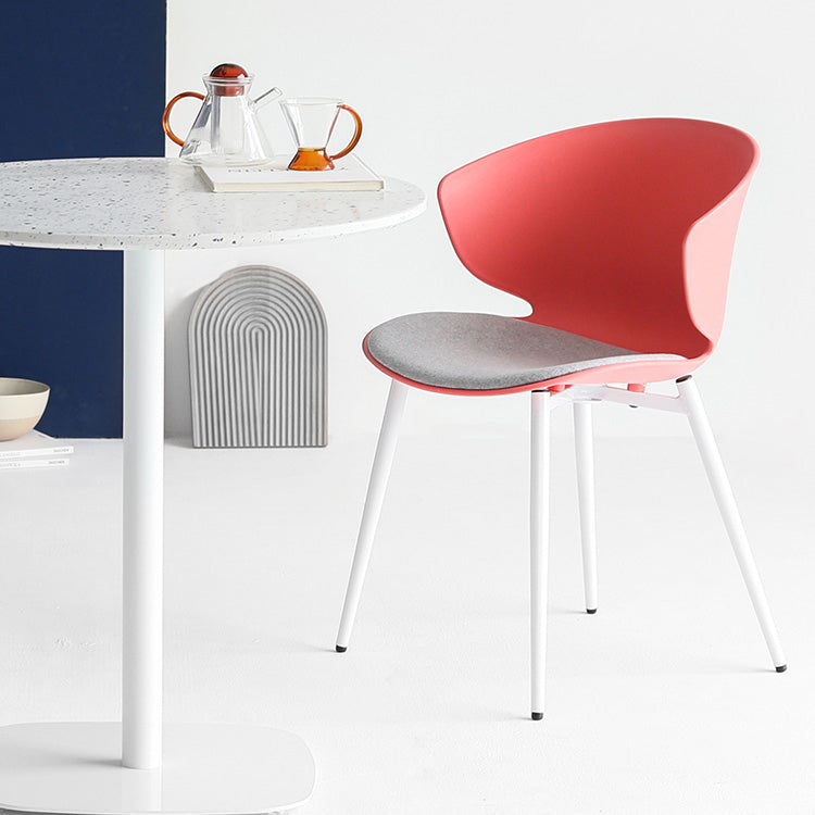 Moderna sala da pranzo imbottita sedia da pranzo in plastica in plastica