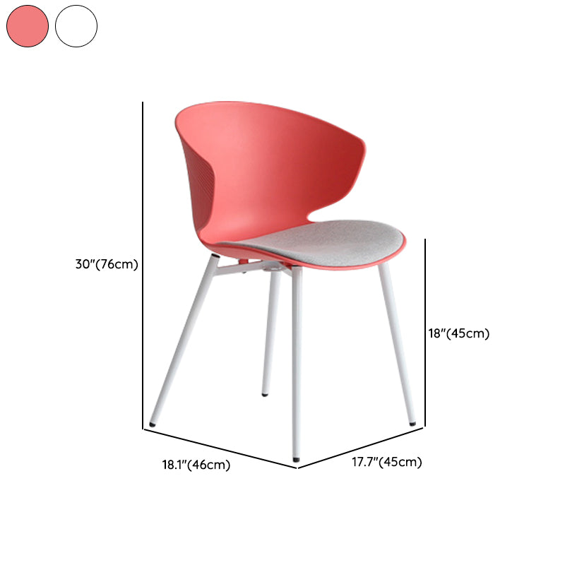 Moderna sala da pranzo imbottita sedia da pranzo in plastica in plastica