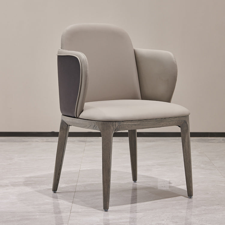 Faux leer en massief hout modern dineren accentstoel voor thuis