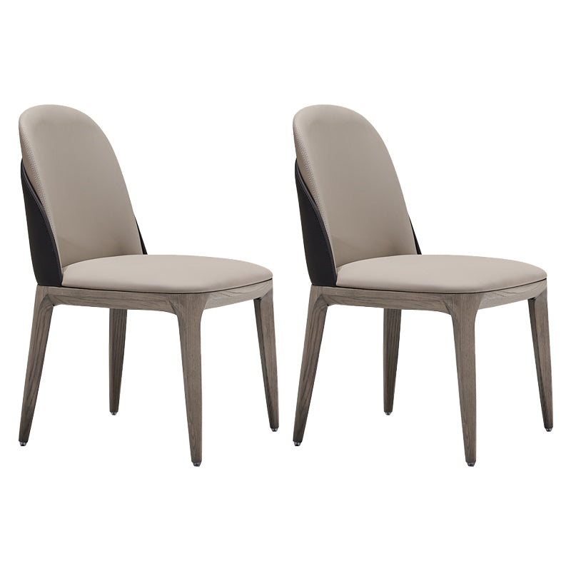 Faux leer en massief hout modern dineren accentstoel voor thuis