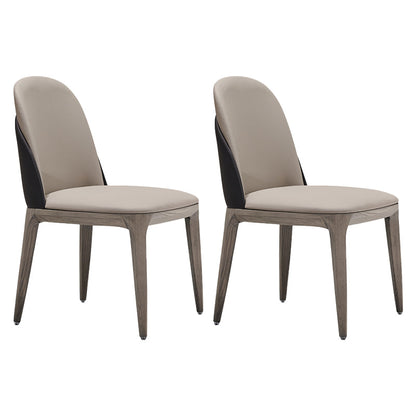 Faux leer en massief hout modern dineren accentstoel voor thuis