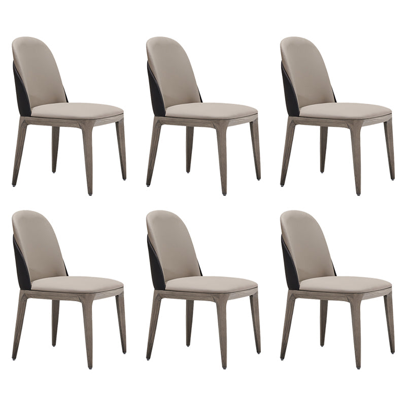 Faux leer en massief hout modern dineren accentstoel voor thuis