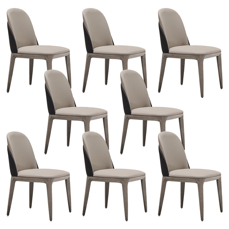 Faux leer en massief hout modern dineren accentstoel voor thuis