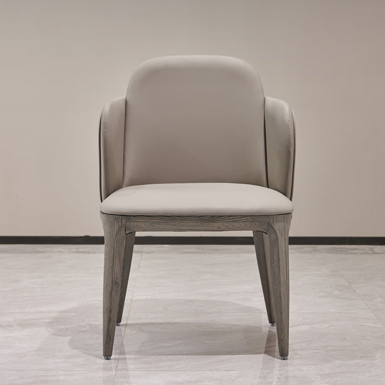 Faux leer en massief hout modern dineren accentstoel voor thuis