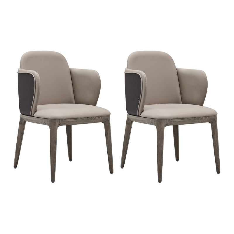 Faux leer en massief hout modern dineren accentstoel voor thuis