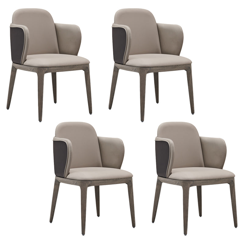 Faux leer en massief hout modern dineren accentstoel voor thuis