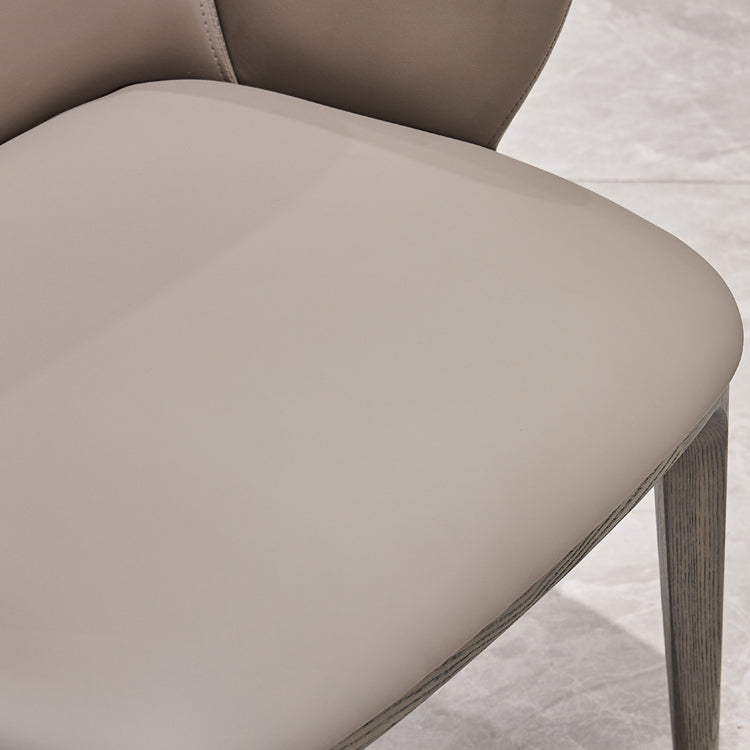 Faux leer en massief hout modern dineren accentstoel voor thuis