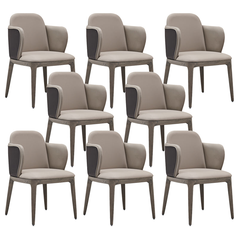 Faux leer en massief hout modern dineren accentstoel voor thuis