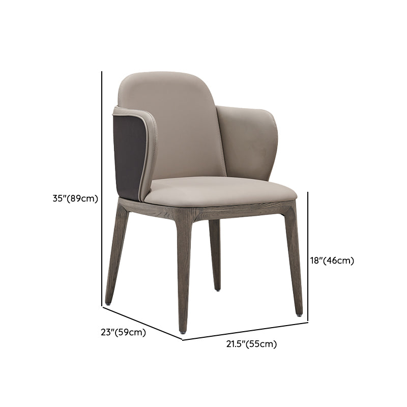 Faux leer en massief hout modern dineren accentstoel voor thuis