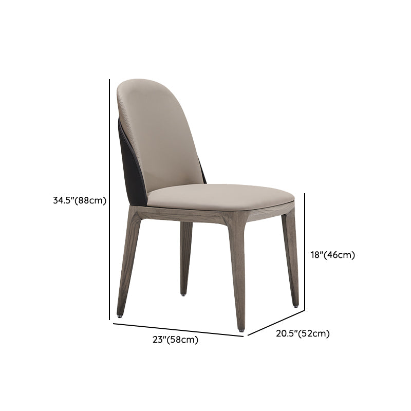 Faux leer en massief hout modern dineren accentstoel voor thuis