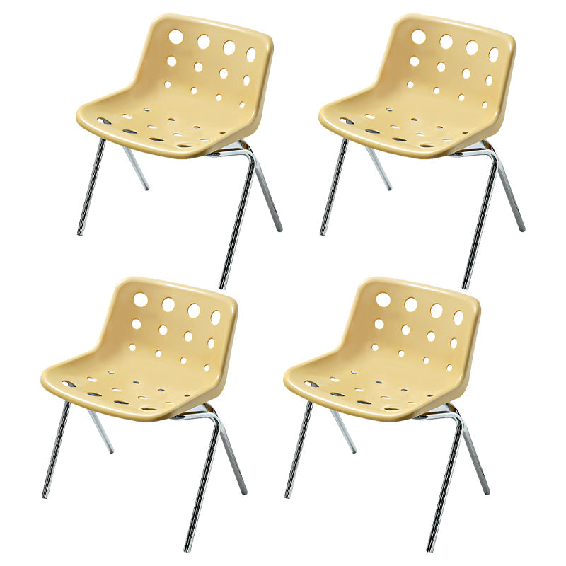 Silla de comedor sin brazo de plástico de plástico plástico plástico plástico